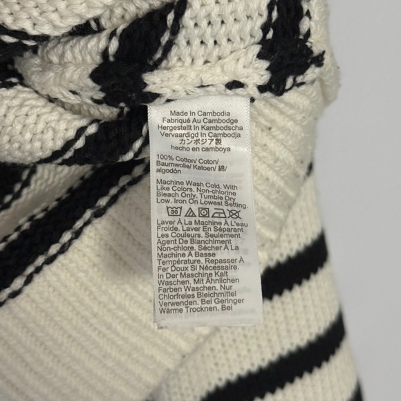 J. Crew Heritage Cotton Rollneck Sweater in Black White Stripe - Small - Picture 5 of 6